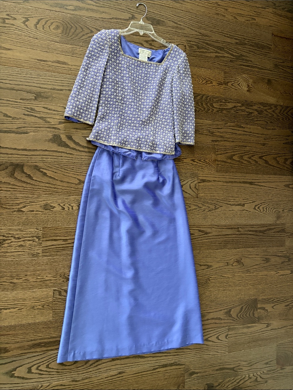Adrianna Papell Lavender Two-Piece Maxi Skirt Set